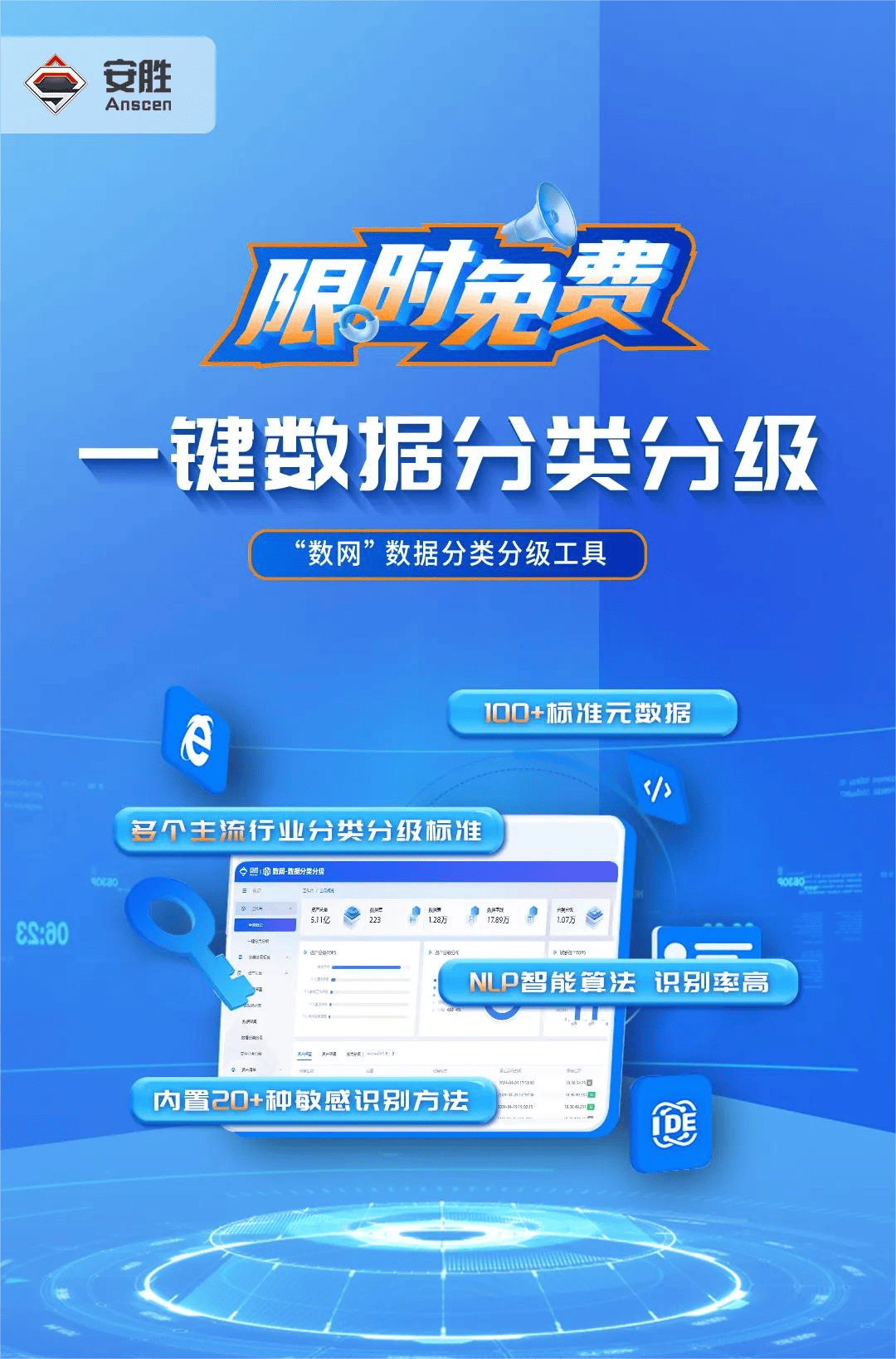 安胜“数网”数据分类分级工具重磅上线，邀您体验！